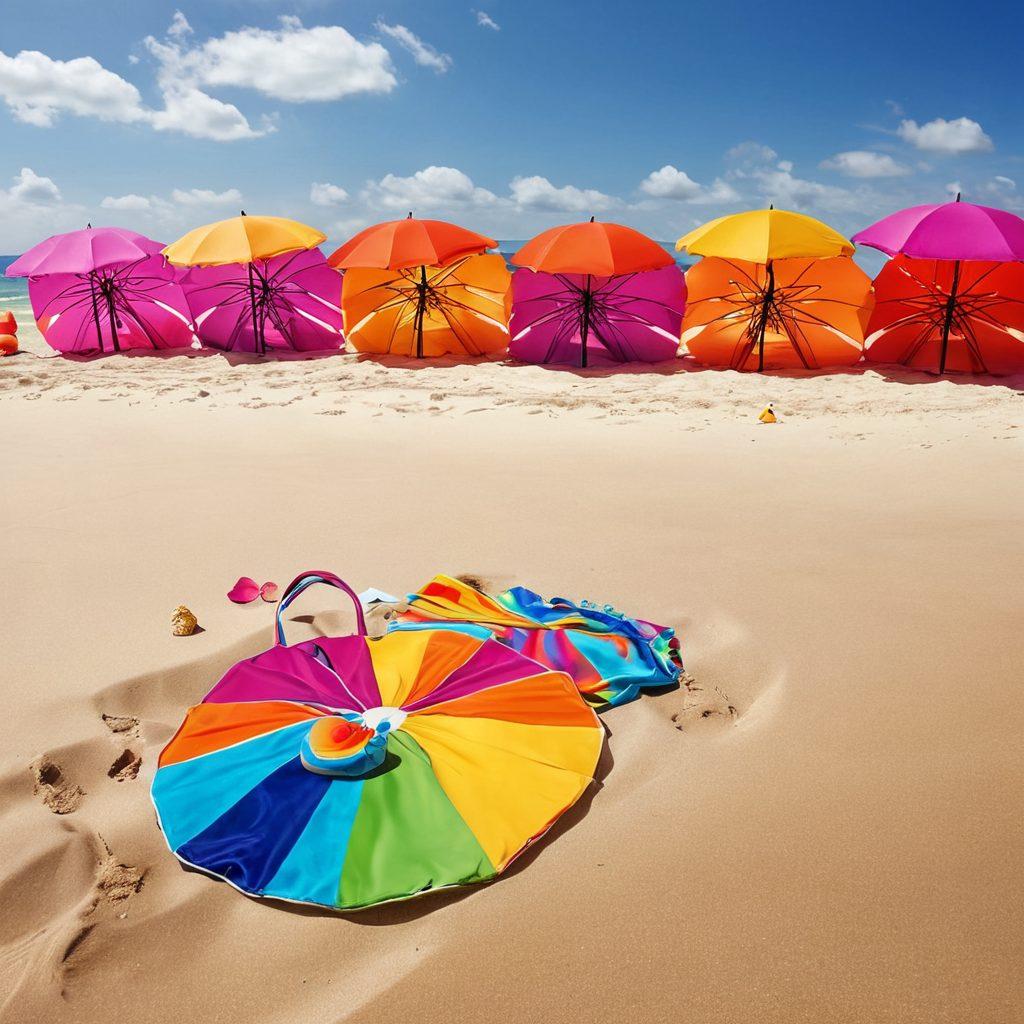 A serene beach scene transitioning from gloomy clouds and gray waves on one side to a bright, sunny beach filled with colorful beachwear on the other. The contrast represents the emotional journey from sadness to sweetness, with people joyfully engaging in beach activities, wearing vibrant swimsuits and accessories. The sky is filled with warm colors, and the sand glistens under the sun. super-realistic. vibrant colors. cheerful atmosphere.